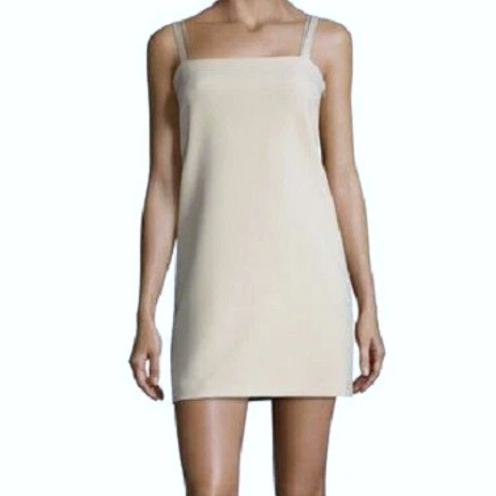 Helmut Lang White Scuba/Neoprene Square Neck Dress